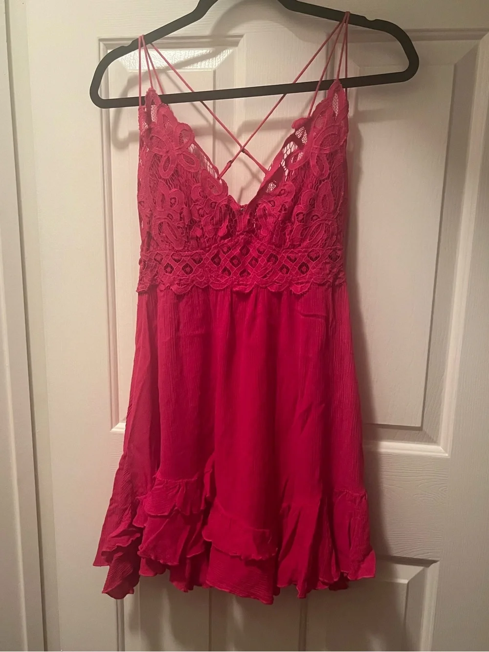 FREE PEOPLE ADELLA LACE SLIP MINI DRESS